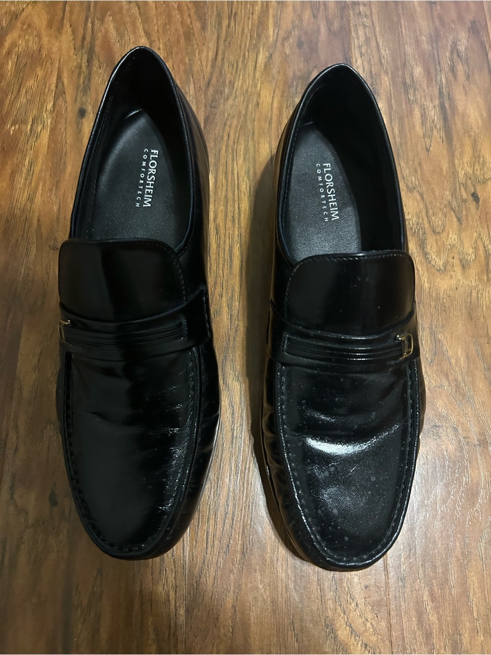 Florsheim Men’s Black Leather Slip-On Loafers - Picture 5 of 5